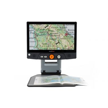Image of a Reveal 16i magnifying a road map. 
